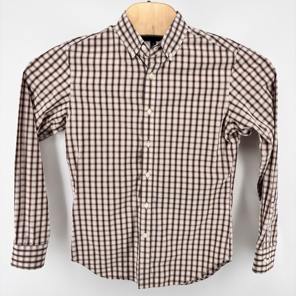 Banana Republic Men's XS Soft Wash Slim Fit Plaid 100% Cotton Shirt